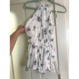 Floral key hole romper